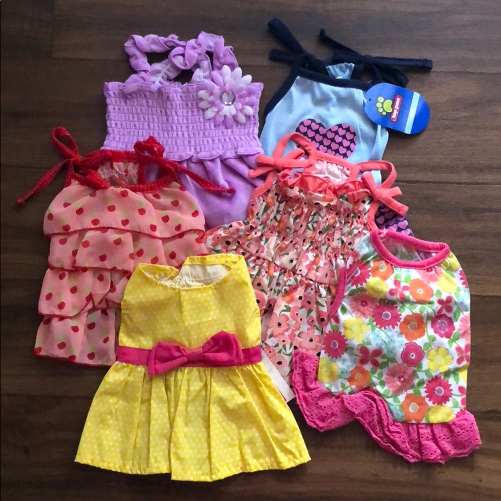 Lot of 6 Doggy Dresses Sz. Small